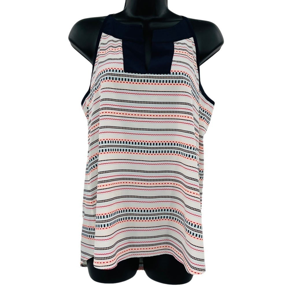 Athleta Coastal Dunes Tank tassel tie high neck v neck women's size S